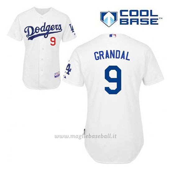 Maglia Baseball Uomo Los Angeles Dodgers Yasmani Grandal 9 Bianco 1ªCool Base